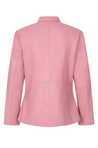 Women's Pink Nappa Leather Jacket Classic Fitted - LIZZY