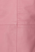 Women's Pink Nappa Leather Jacket Classic Fitted - LIZZY