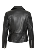 ROSIE Women's Black Luxury Nappa Leather Biker Jacket