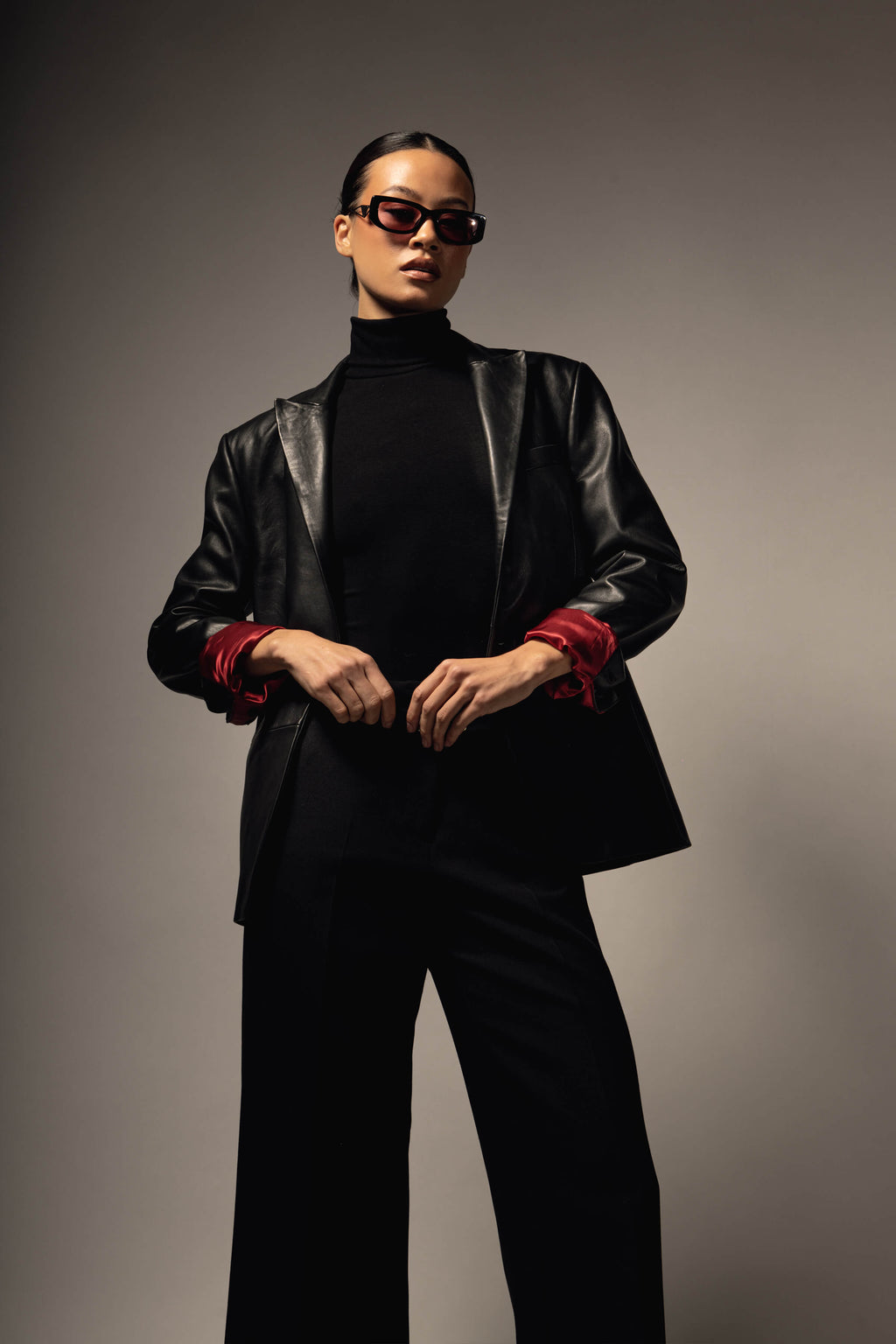 Relaxed Leather Blazer