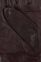 Women's Soft Nappa Leather Gloves with Bow - Brown