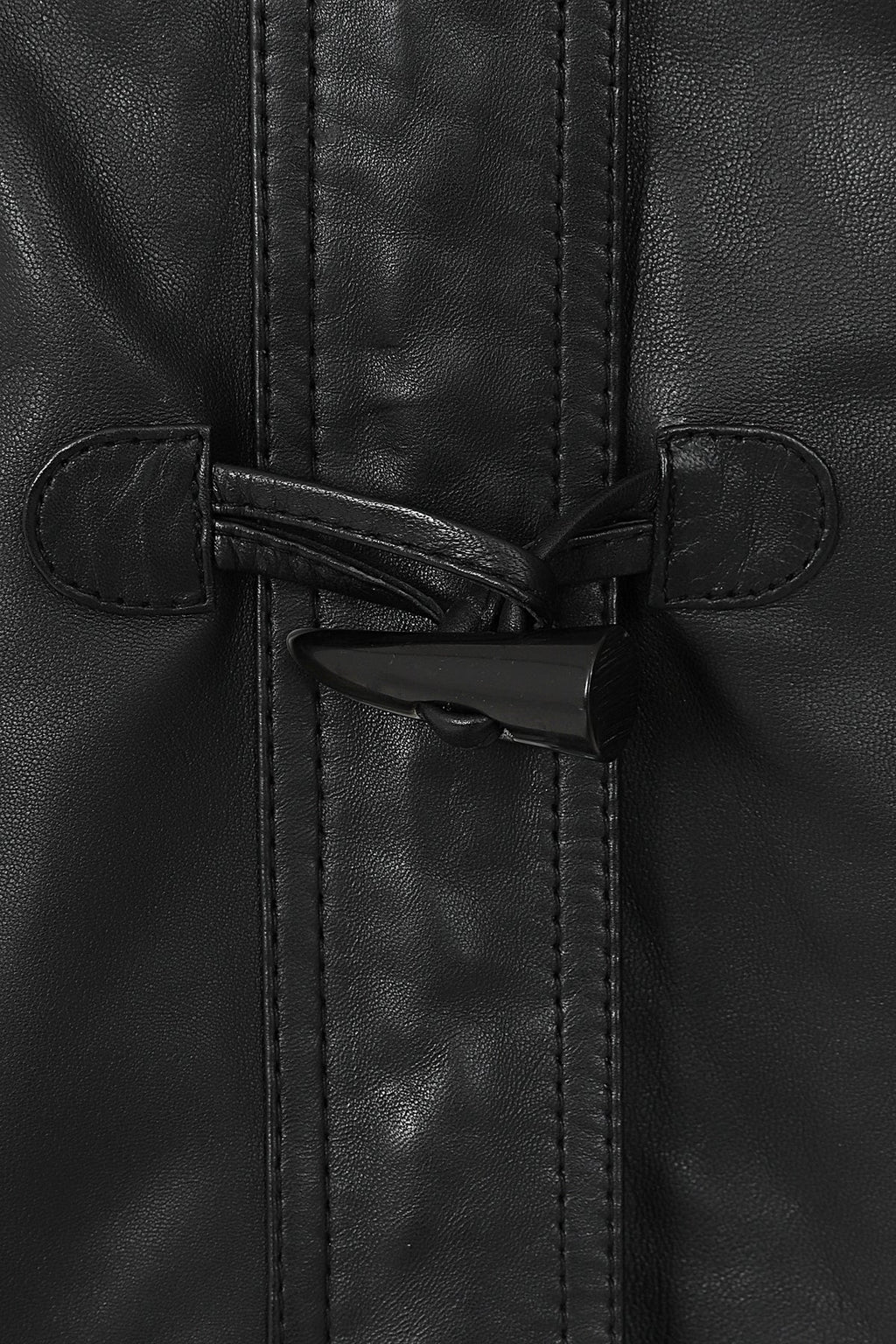 Women's Black Nappa Leather Jacket with Detachable Fur Hood - AMY