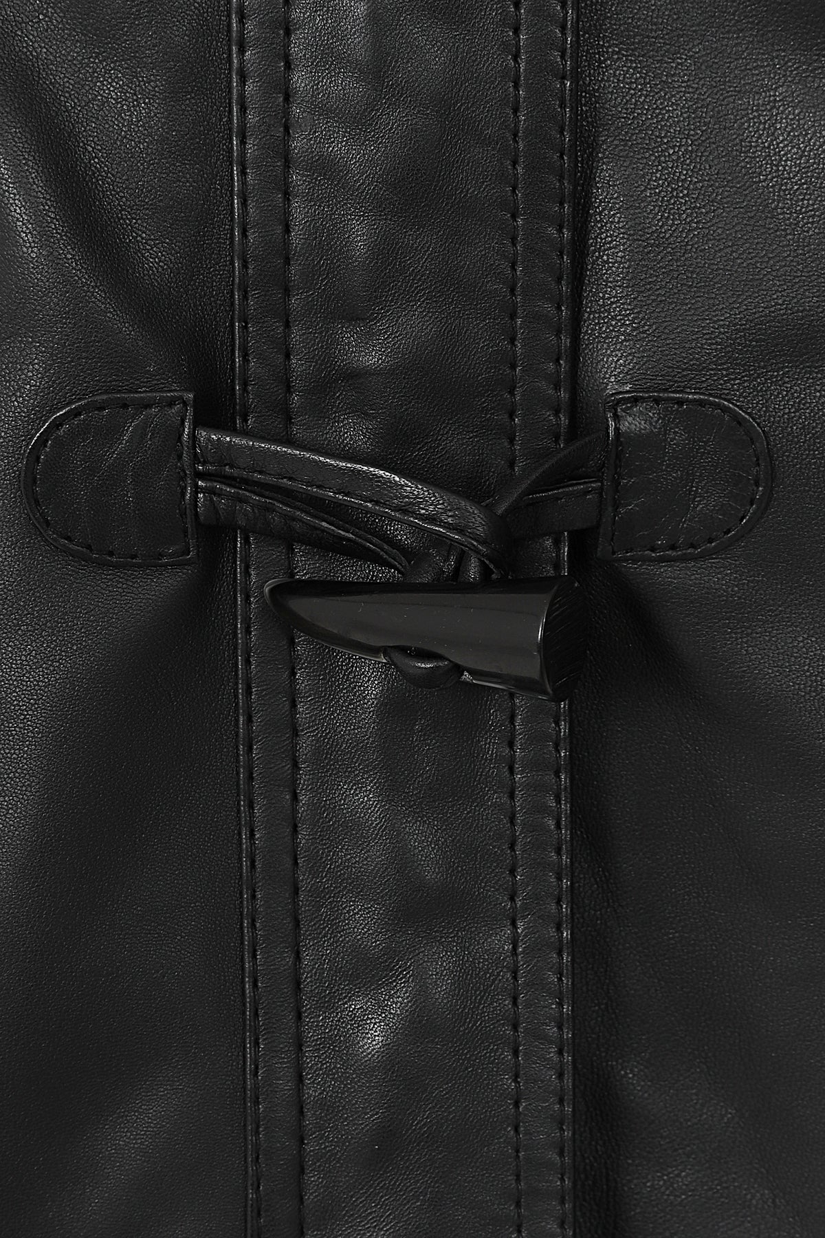 Women's Black Nappa Leather Jacket with Detachable Fur Hood - AMY