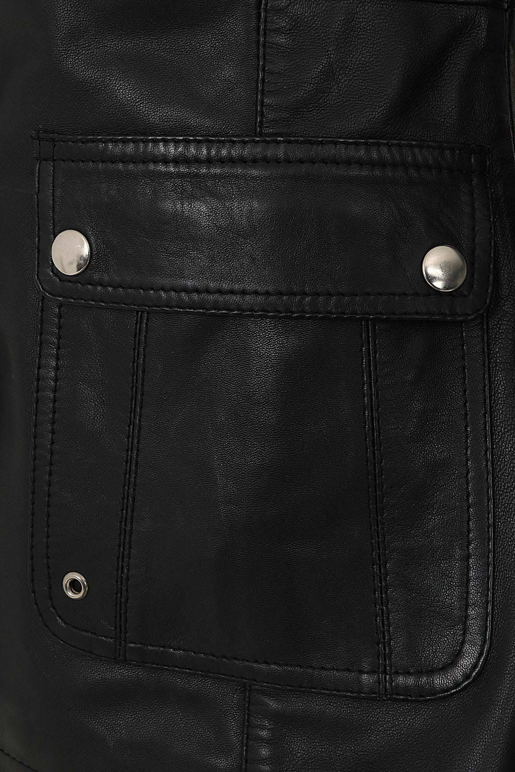 Women's Black Nappa Leather Jacket with Detachable Fur Hood - AMY