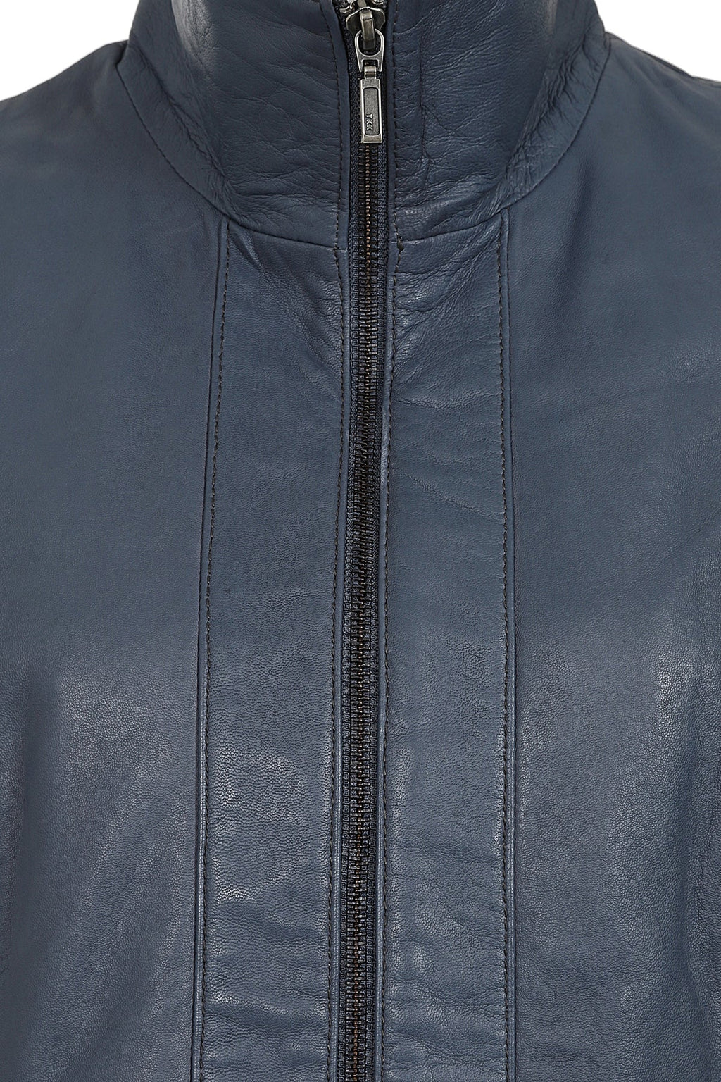 DEBBIE Classic Navy Blue Nappa Leather Jacket - Women's Real Leather