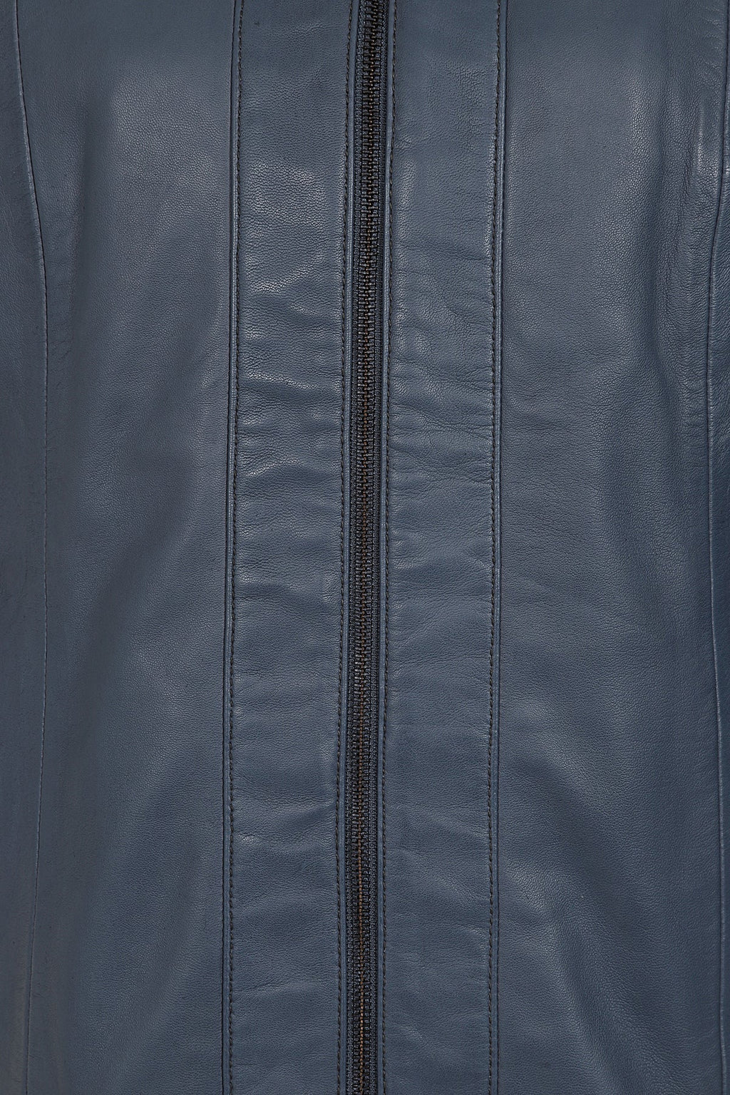 DEBBIE Classic Navy Blue Nappa Leather Jacket - Women's Real Leather