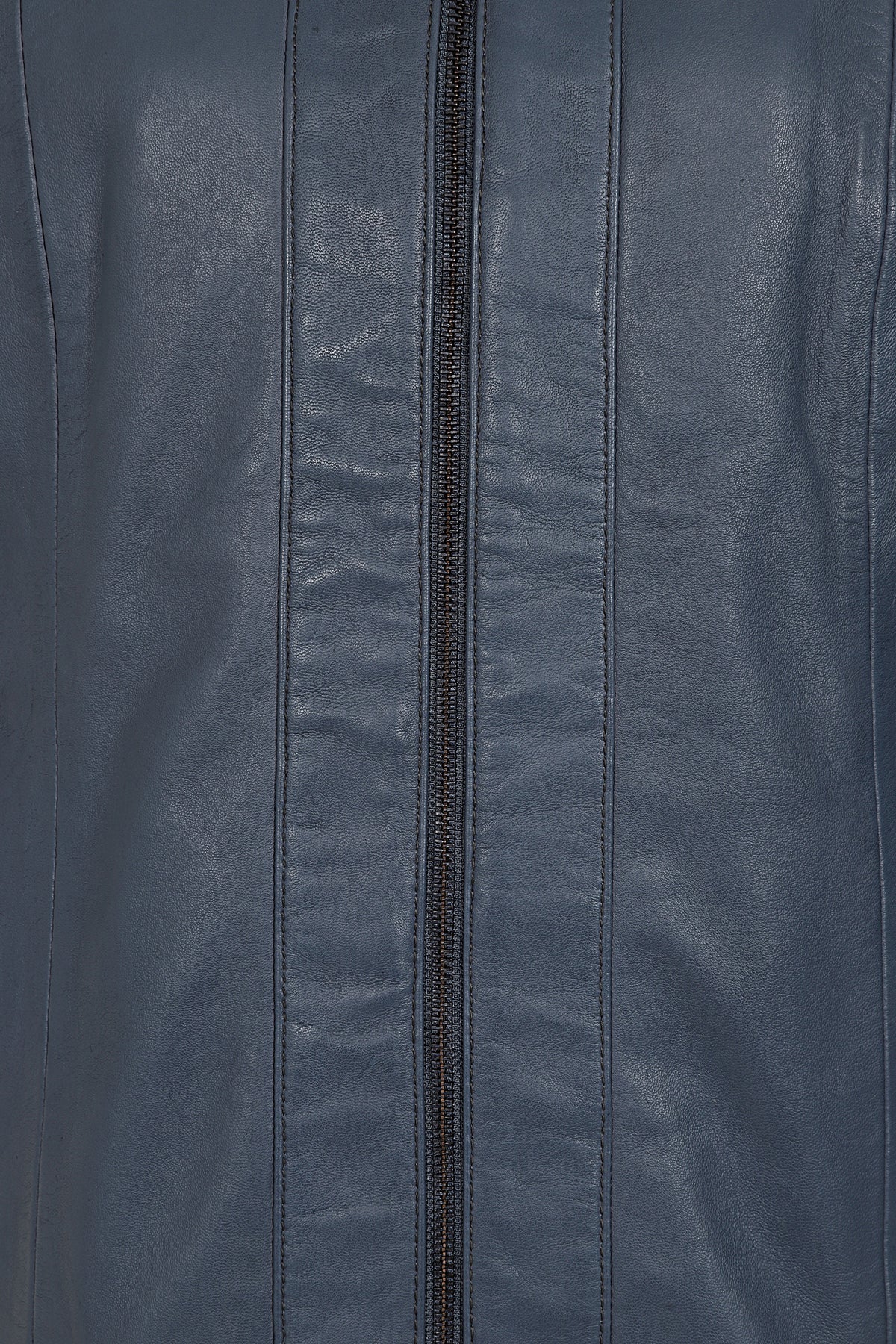 DEBBIE Classic Navy Blue Nappa Leather Jacket - Women's Real Leather