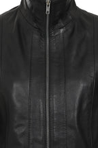 DEBBIE Classic Black Nappa Leather Jacket Women - YKK Zip
