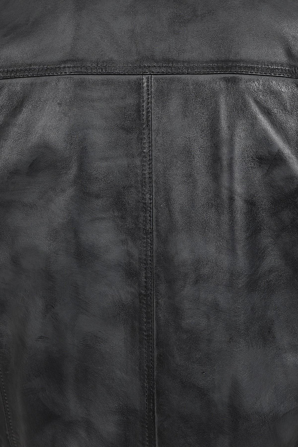 CHARLIE Men's Grey Nappa Leather Racer Biker Jacket - Lightweight