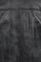 CHARLIE Men's Grey Nappa Leather Racer Biker Jacket - Lightweight