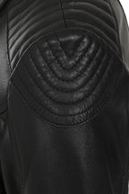 Women's Black Quilted Nappa Leather Biker Jacket - LUCY