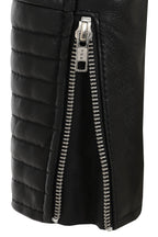 Women's Black Quilted Nappa Leather Biker Jacket - LUCY