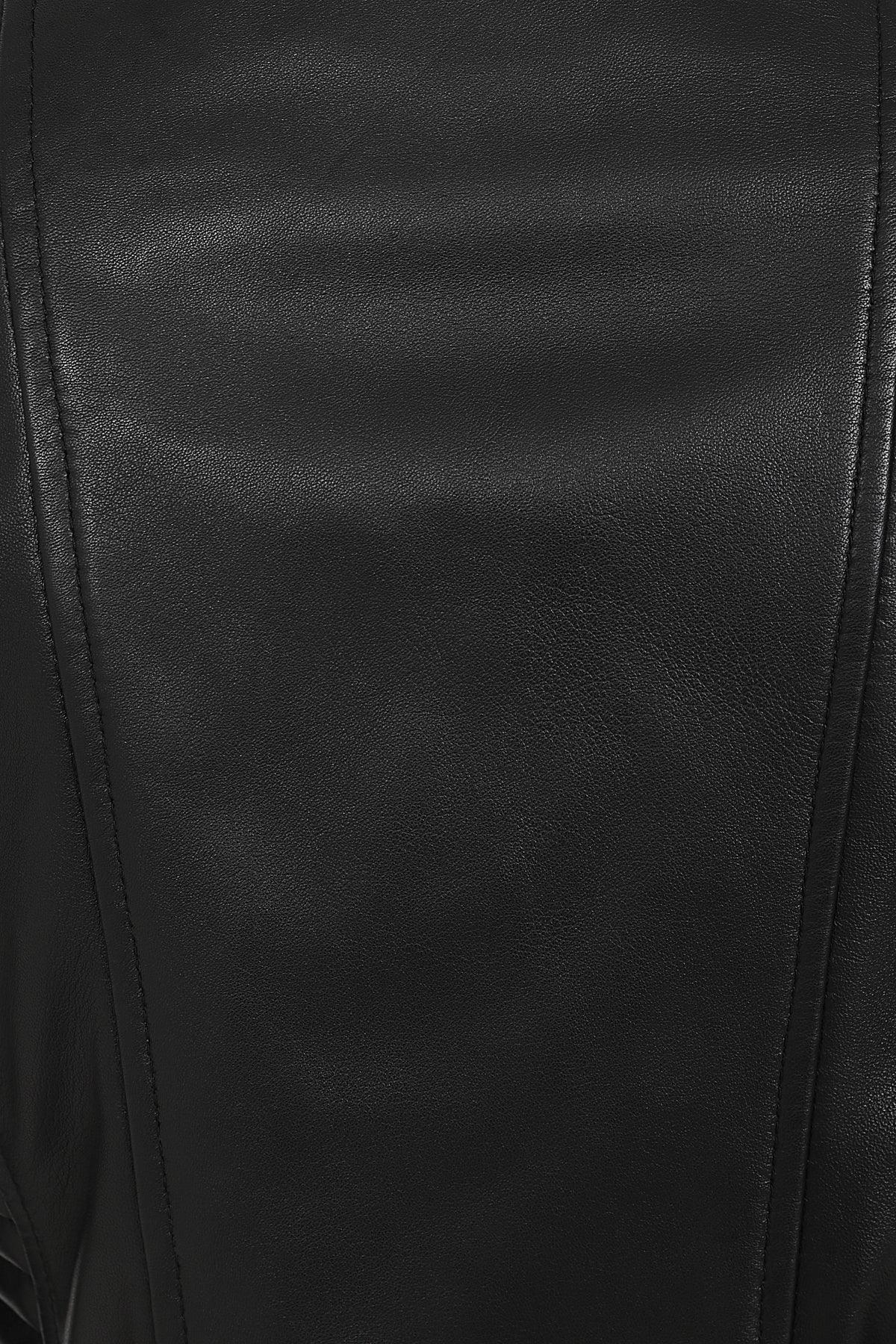 Women's Black Quilted Nappa Leather Biker Jacket - LUCY