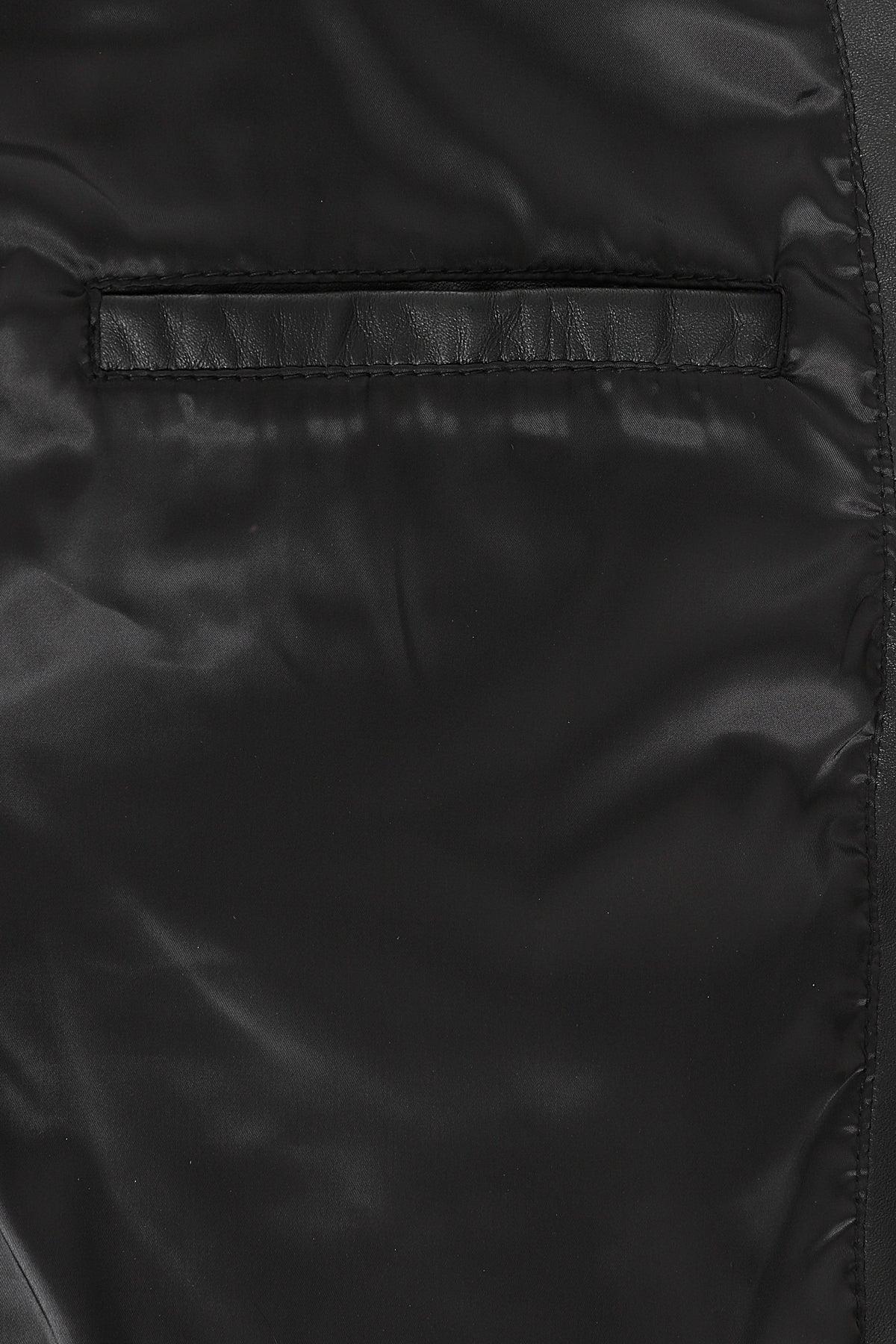 Women's Black Quilted Nappa Leather Biker Jacket - LUCY