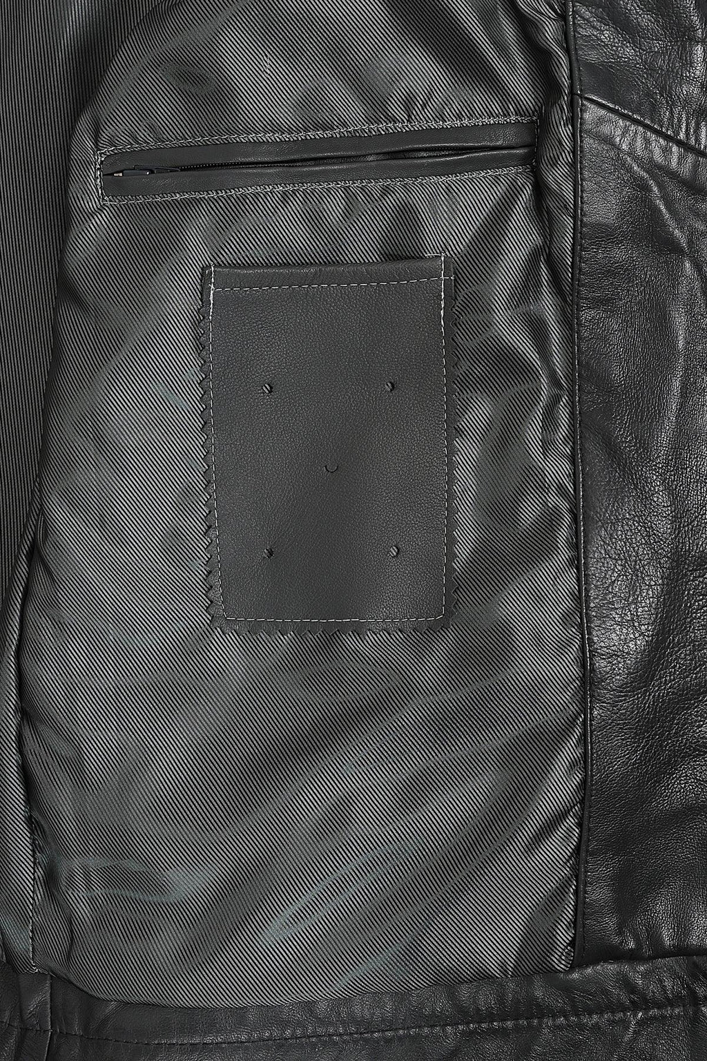 CHARLIE Men's Grey Nappa Leather Racer Biker Jacket - Lightweight