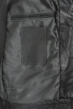 CHARLIE Men's Grey Nappa Leather Racer Biker Jacket - Lightweight