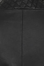 ELLIE Soft Lamb Nappa Leather Jacket - Quilted Collarless Design