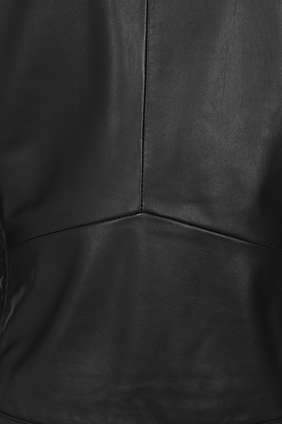 ELLIE Soft Lamb Nappa Leather Jacket - Quilted Collarless Design