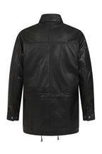 Men's Classic Black Nappa Leather Car Coat 3/4 Length - JERRY