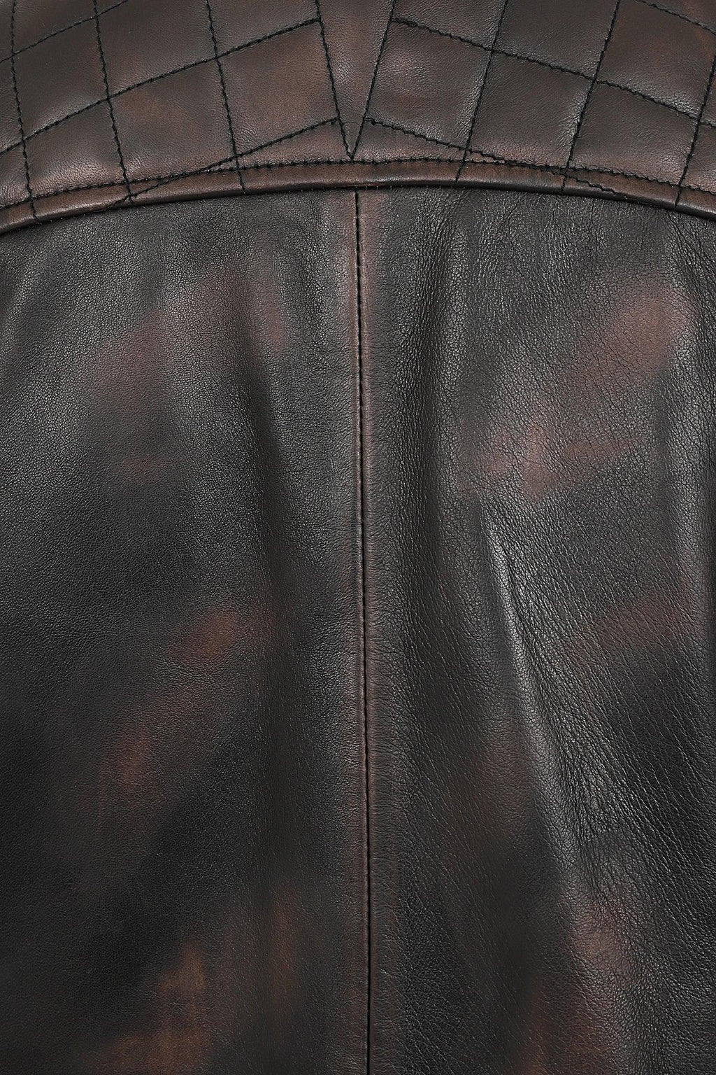 Lee Men's Rubbed Brown Genuine Leather Biker Jacket Slim Fit