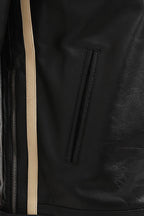 Men's Genuine Nappa Leather Biker Jacket Racing Stripes BLAKE