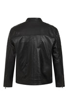 CHARLIE Lightweight Nappa Leather Biker Jacket - Black Racer Style
