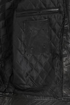 CHARLIE Lightweight Nappa Leather Biker Jacket - Black Racer Style