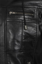 DANNY 638 Premium Nappa Leather Bomber Jacket - Detachable Hood