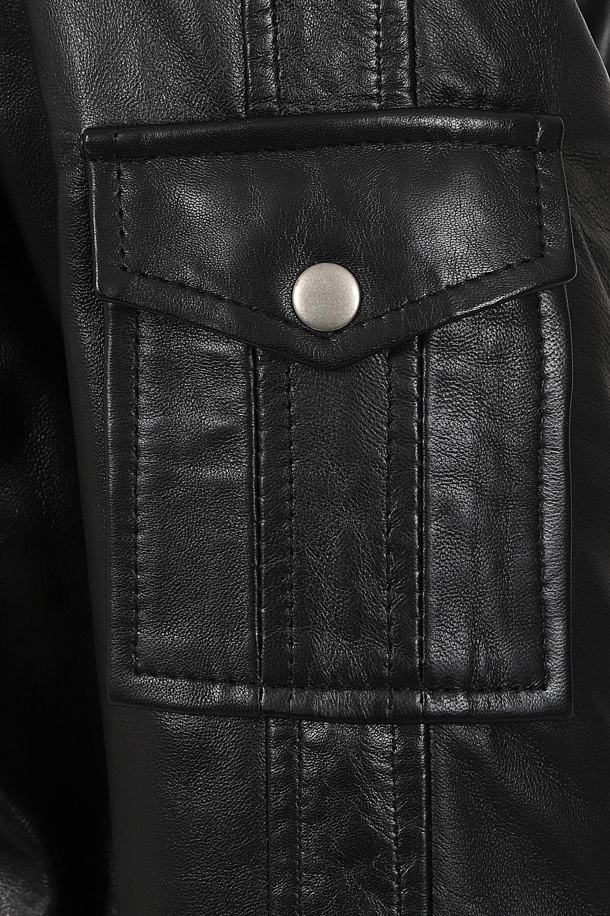 DANNY 638 Premium Nappa Leather Bomber Jacket - Detachable Hood