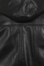 DANNY 638 Premium Nappa Leather Bomber Jacket - Detachable Hood