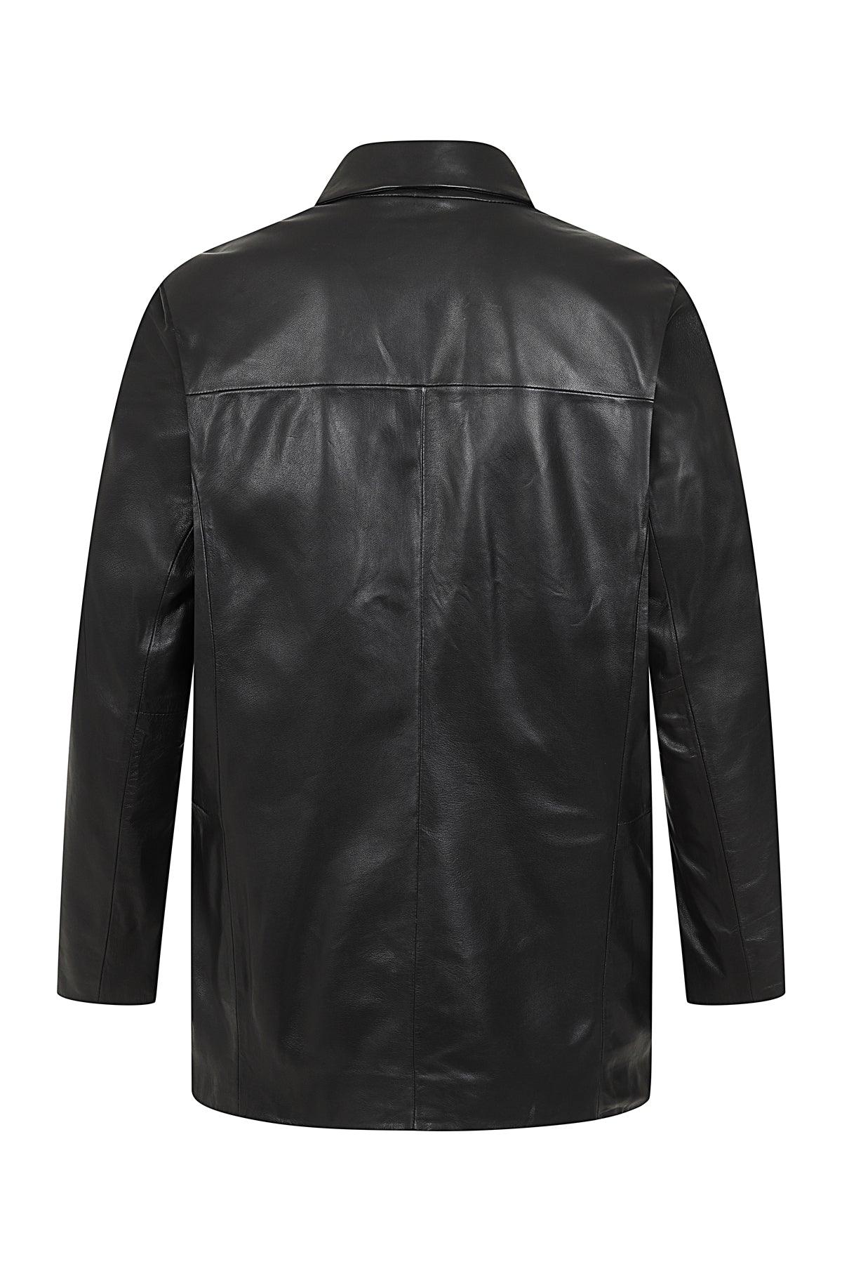 Men's Genuine Nappa Leather 3 Button Blazer Jacket - MICHAEL