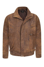 Men's Brown Buff Nappa Leather Classic Blouson Jacket PAUL