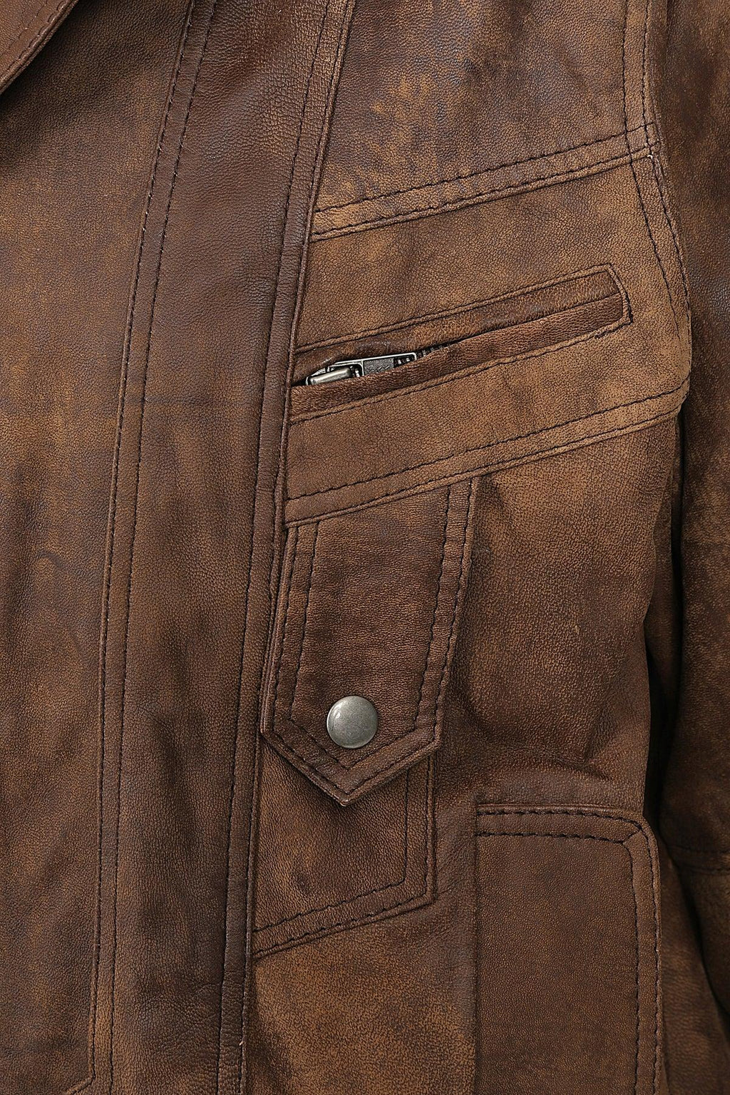 Men's Brown Buff Nappa Leather Classic Blouson Jacket PAUL