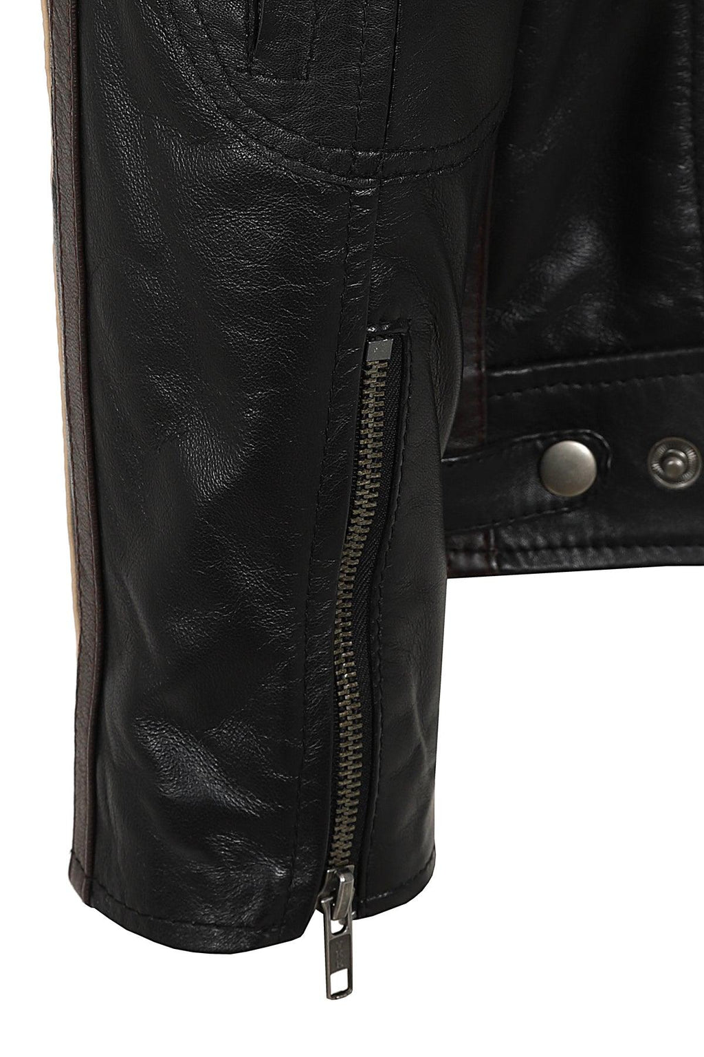 Men's Genuine Nappa Leather Biker Jacket Racing Stripes BLAKE
