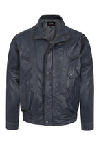 Men's Navy Blue Nappa Leather Blouson Jacket - Classic PAUL
