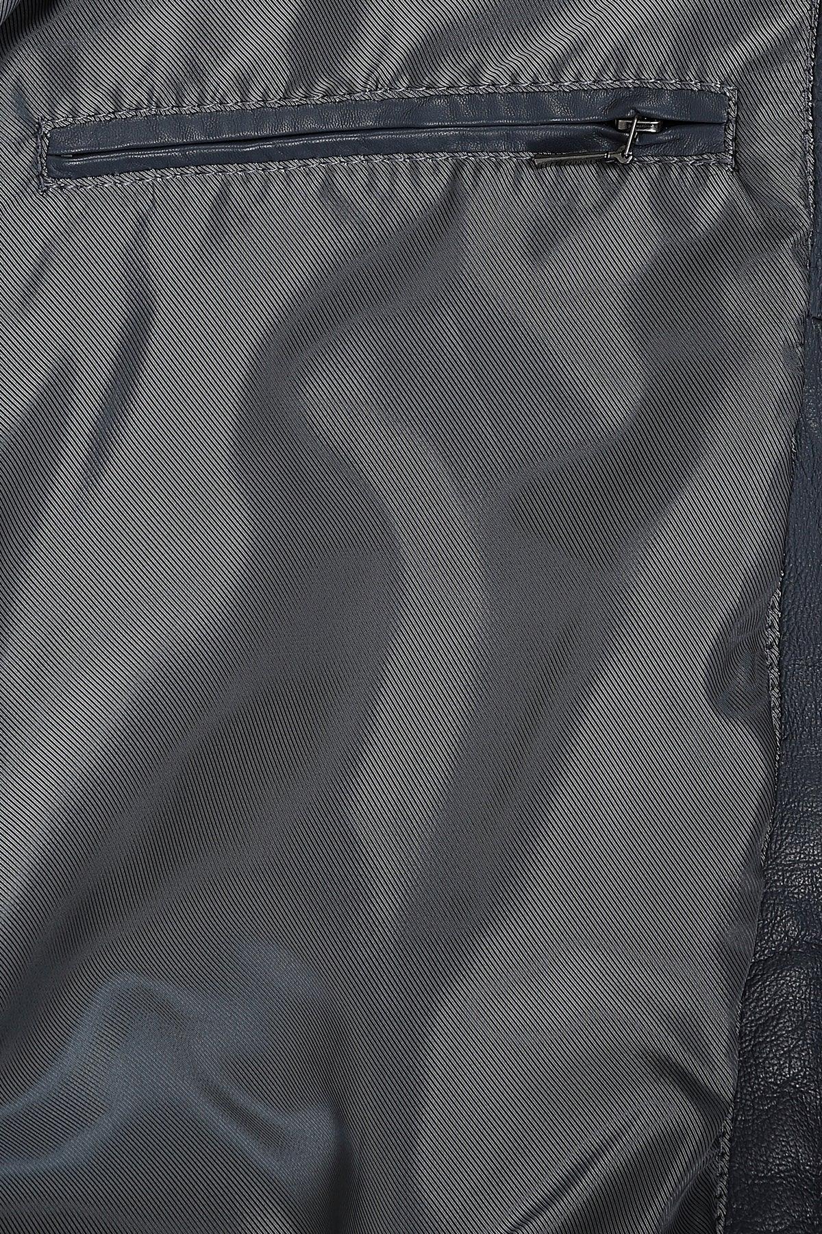 Men's Navy Blue Nappa Leather Blouson Jacket - Classic PAUL