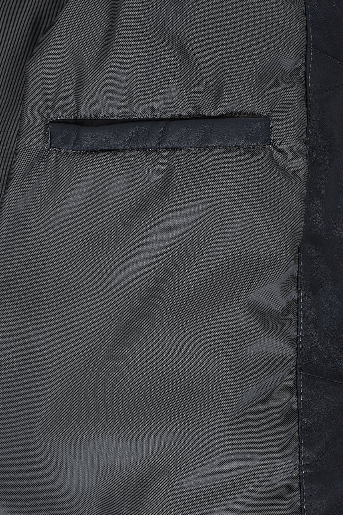 Women's Quality Navy 'Sky' Blue Leather Hip Length Coat with Fur Trimmed Detachable Hood - 'CARLA'