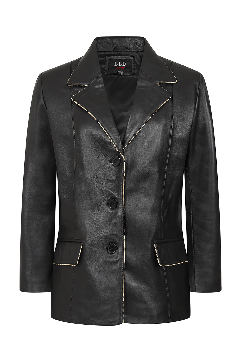 PENNY Genuine Nappa Leather Women's Hip Length Blazer Jacket