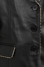 PENNY Genuine Nappa Leather Women's Hip Length Blazer Jacket