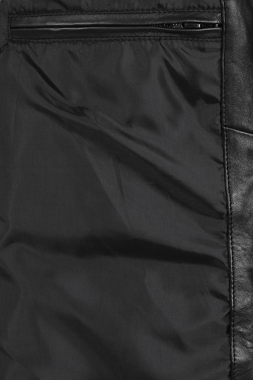 Men's Genuine Black Leather Button Front Jacket STEVE Classic Style