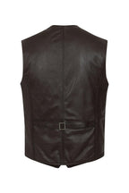 Men's Brown Lamb Nappa Leather Waistcoat TEDDY - Classic Vest