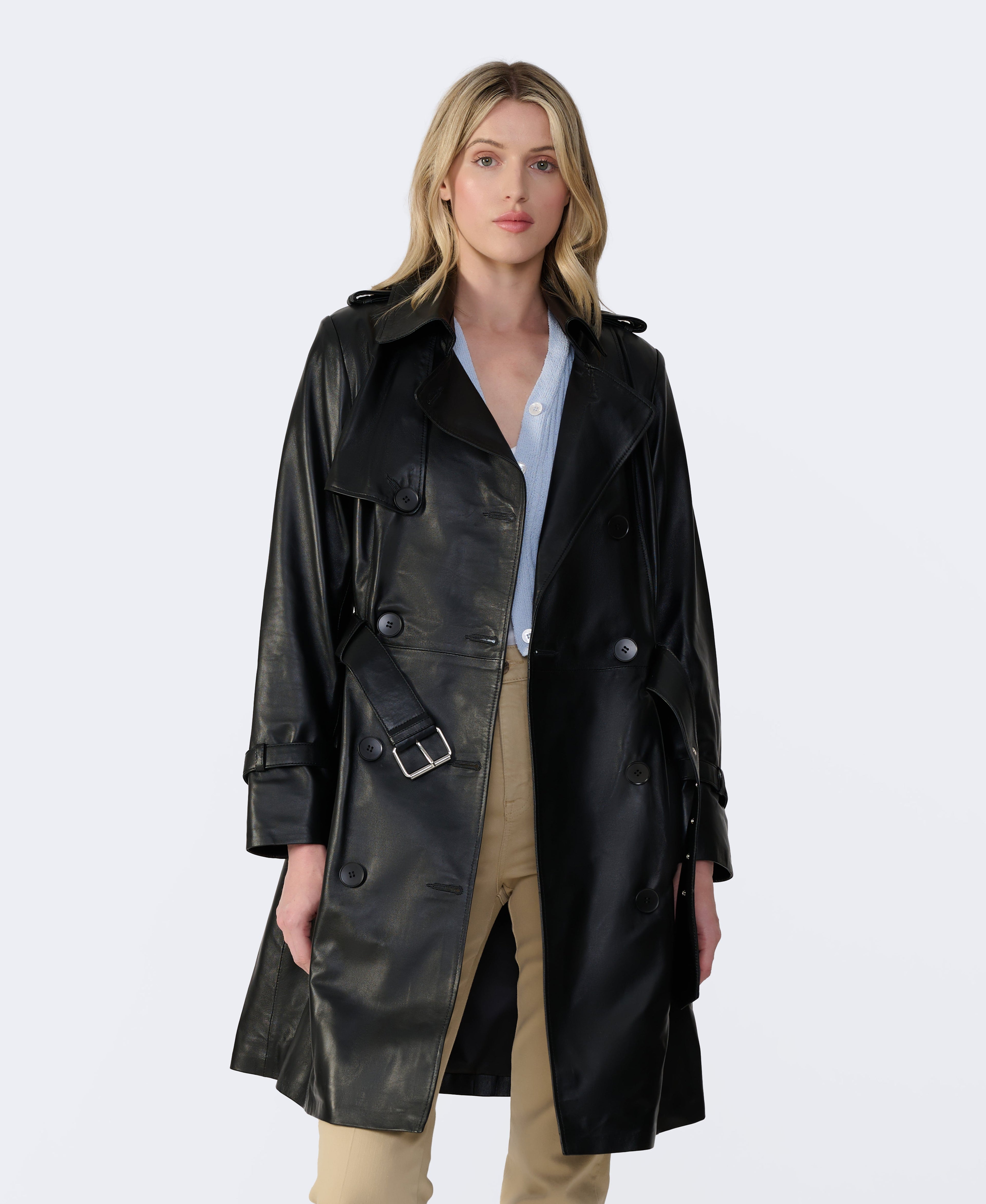 Soho Leather Trench Coat