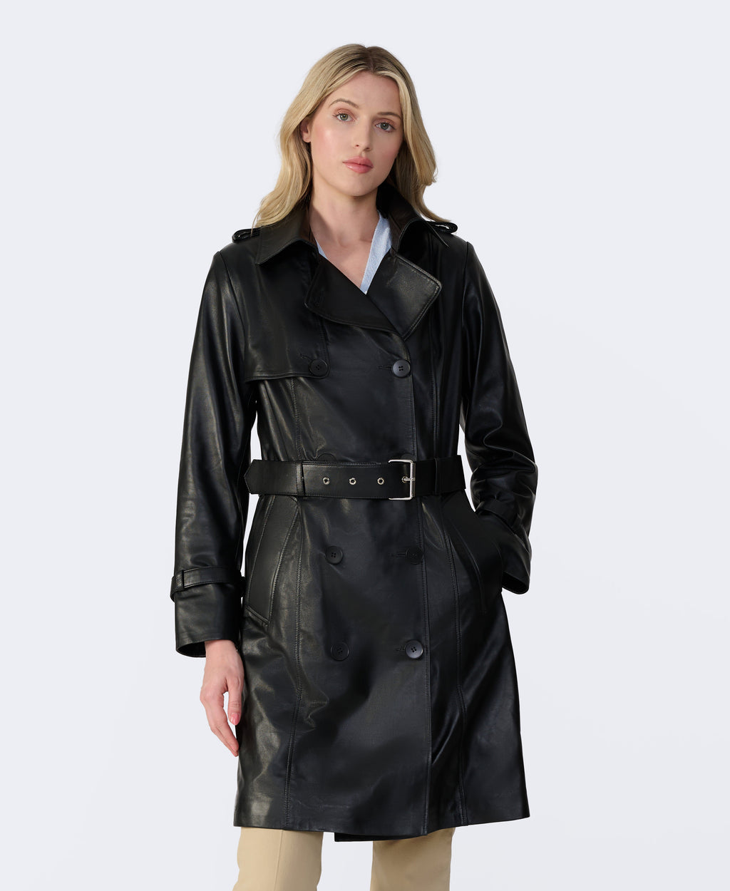 Soho Leather Trench Coat