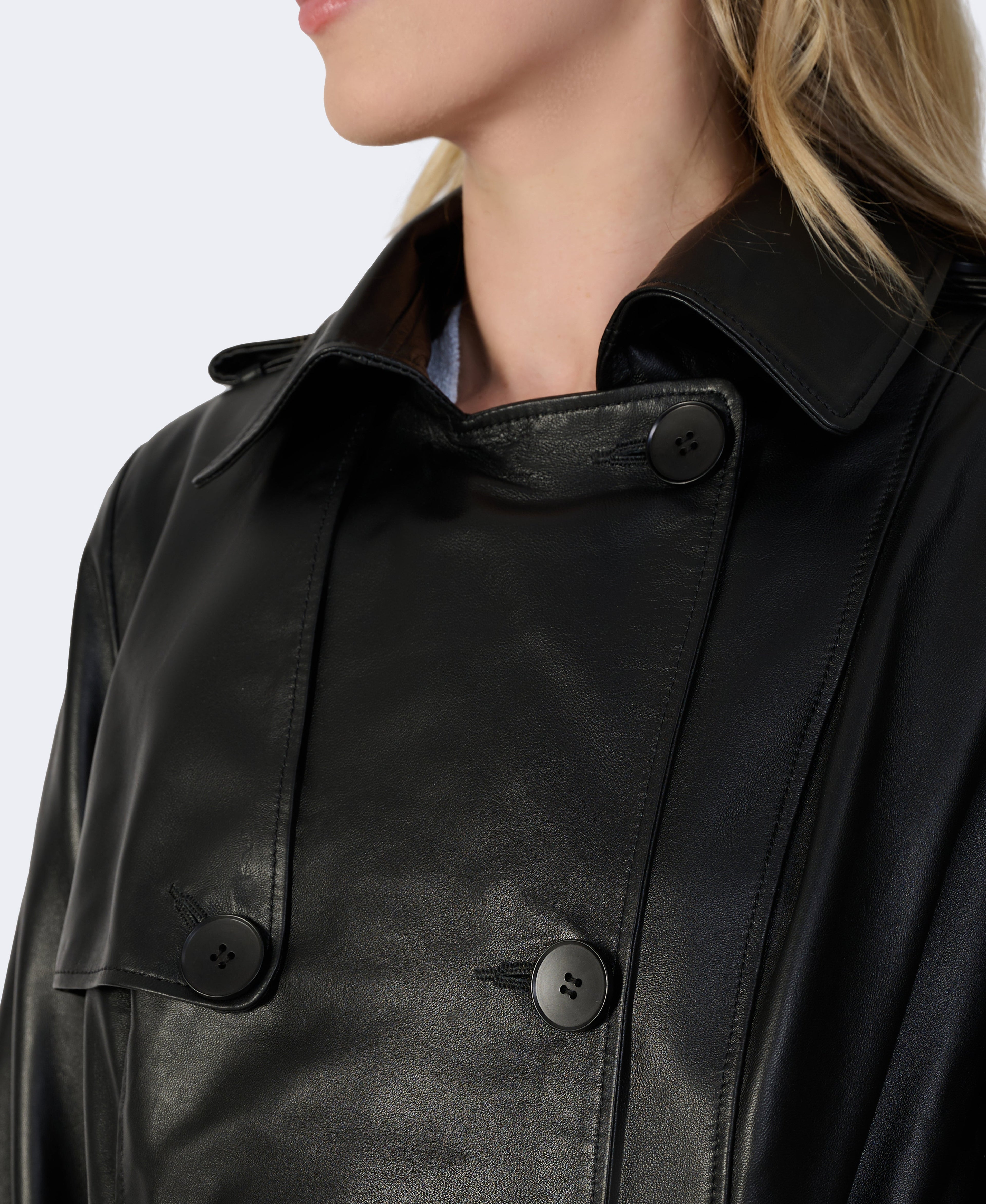 Soho Leather Trench Coat