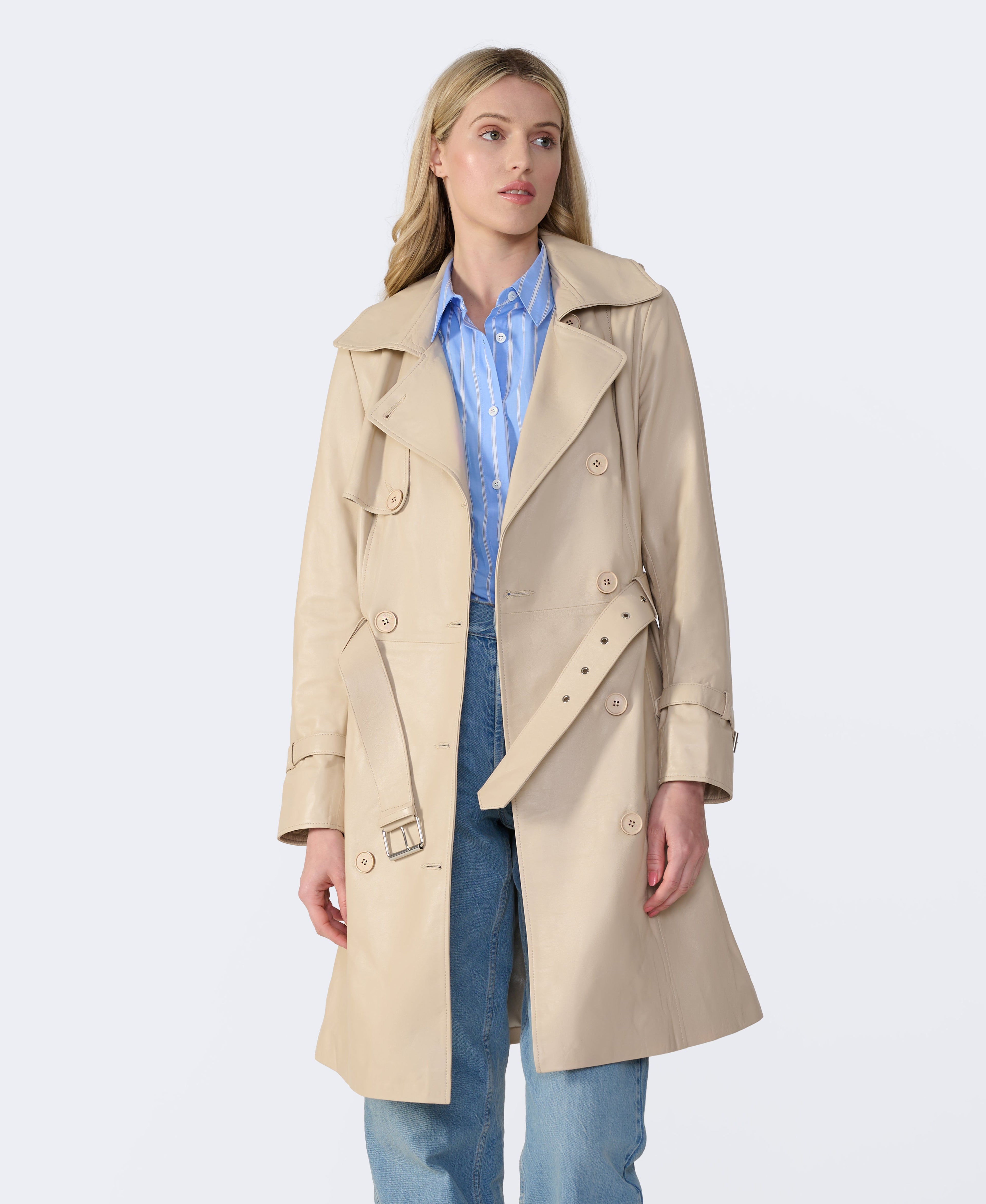 Soho Leather Trench Coat