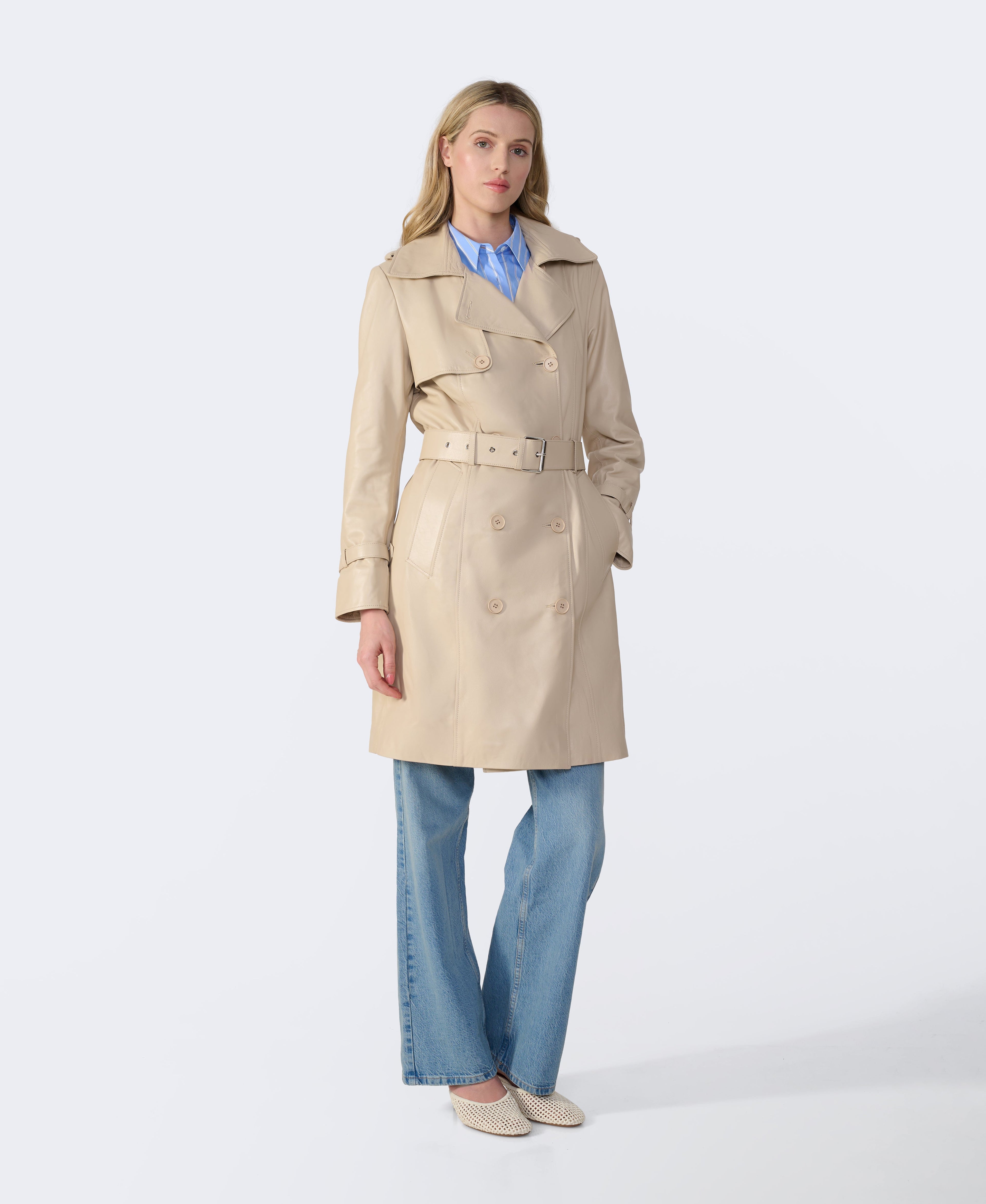 Soho Leather Trench Coat