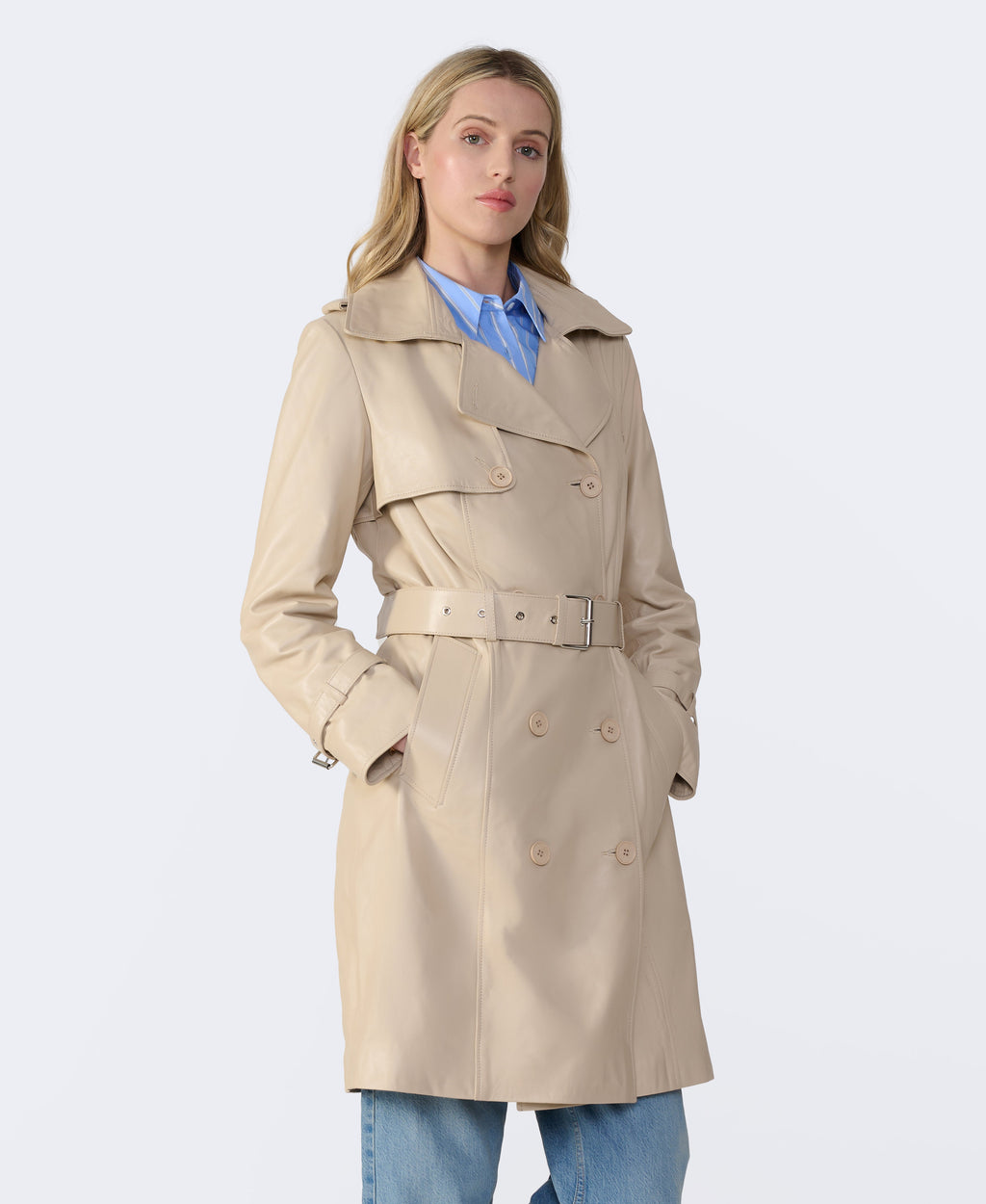 Soho Leather Trench Coat