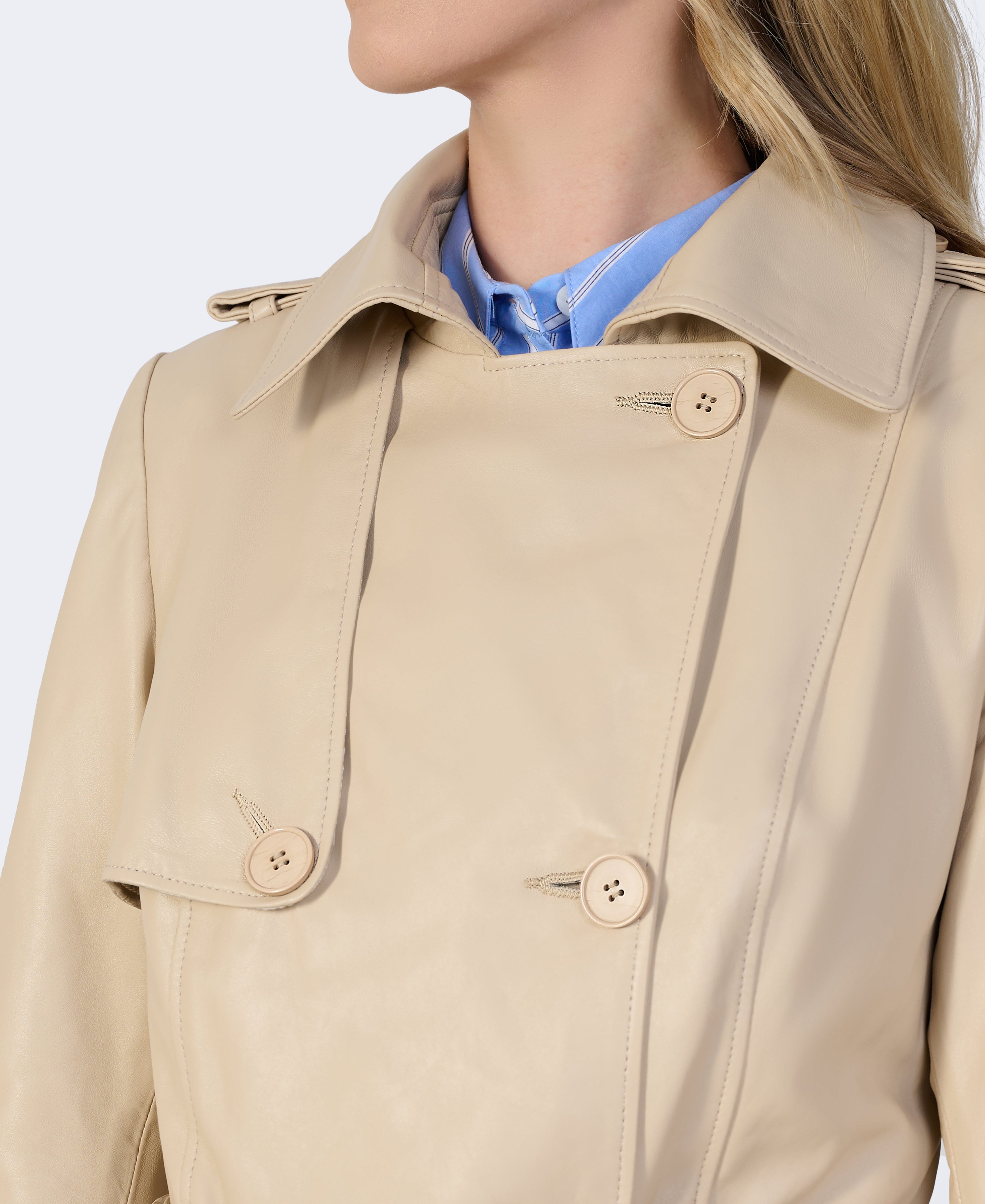 Soho Leather Trench Coat