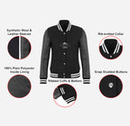 SHERIE Women Varsity Jacket Leather Sleeves Bomber Jacket