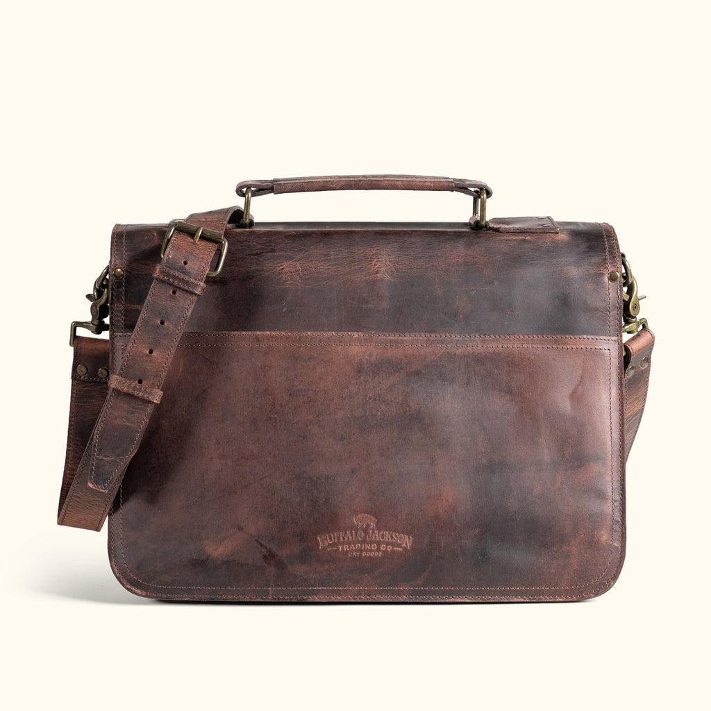 Roosevelt Leather Briefcase | Dark Oak